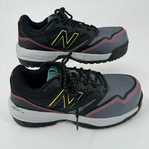 NEW New Balance 589 Work Shoes WOMENS Black Gray Lace Up Comp Toe 9 2E